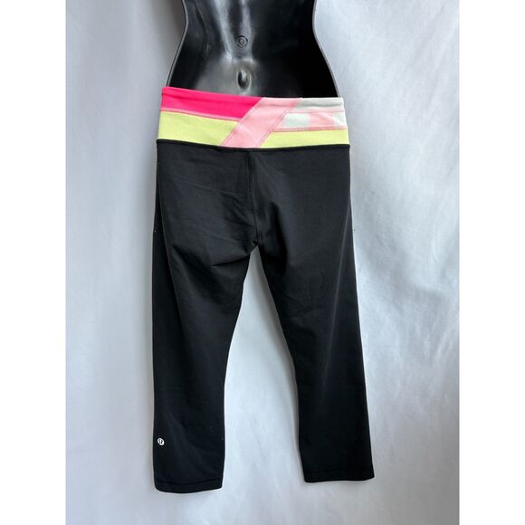 Lululemon Y2K Colorblock Capri Yoga Pants Pink Multicolor Size 6 Barbie Active - Picture 3 of 9